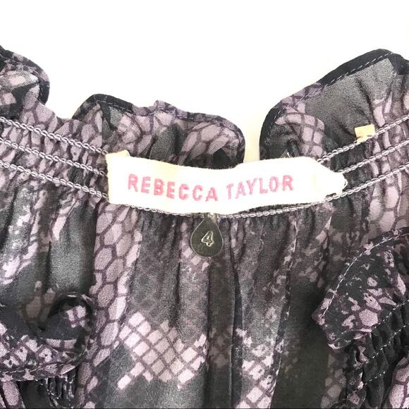 Rebecca Taylor Snake Skin Print Top Blouse - Picture 3 of 13